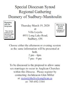 Diocese of Algoma Clergy Conference @ Water Tower Inn