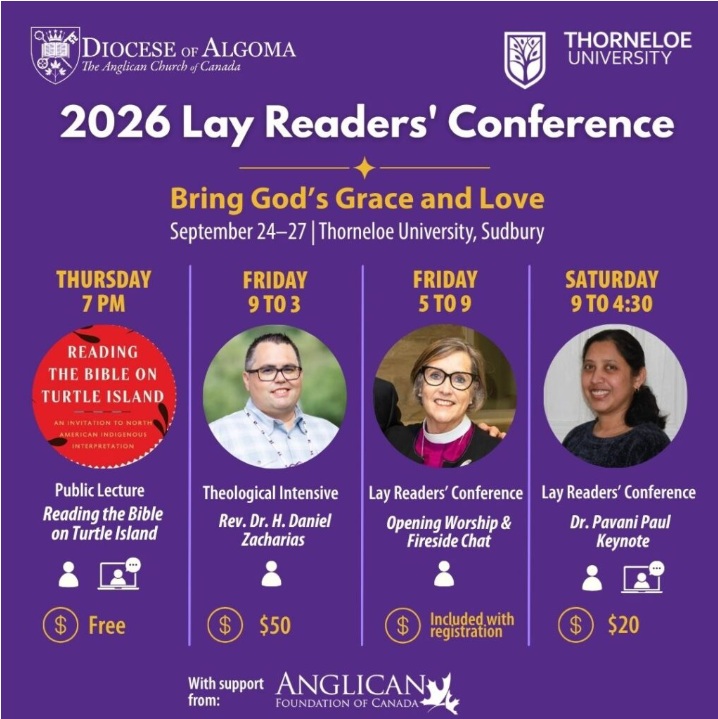 Deadline to Register for Diocese of Algoma Annual Layreaders' Conference @ Thorneloe University